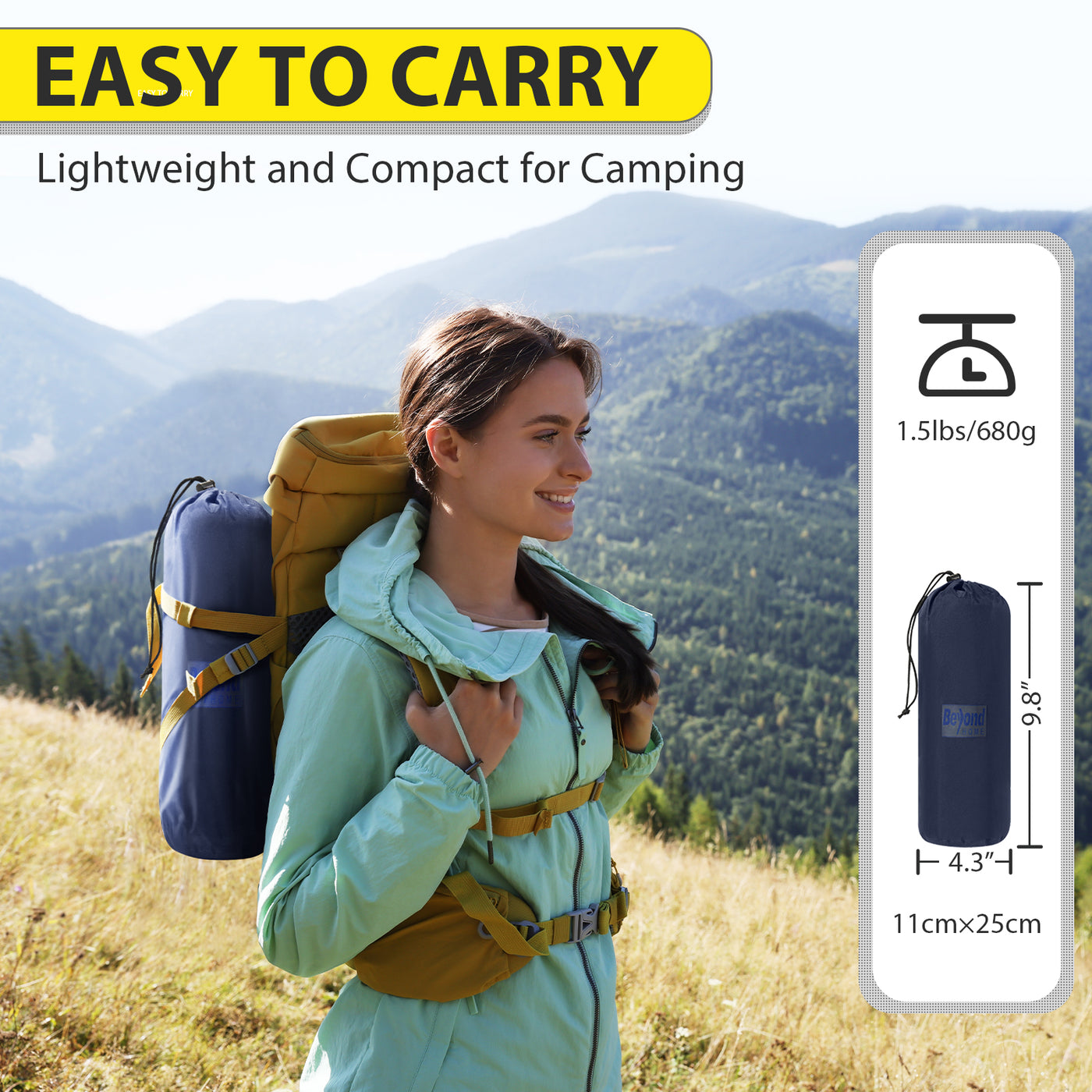 BeyondHOME Sleeping Pad for Camping - 1 Person & 2 Person-Blue