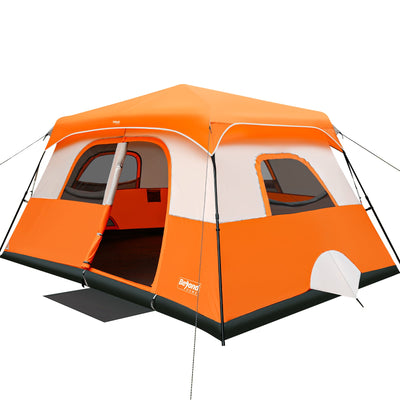 BeyondHOME Instant Cabin Tent, 8/10 Person Camping Tent with Rainfly- DoderBlue