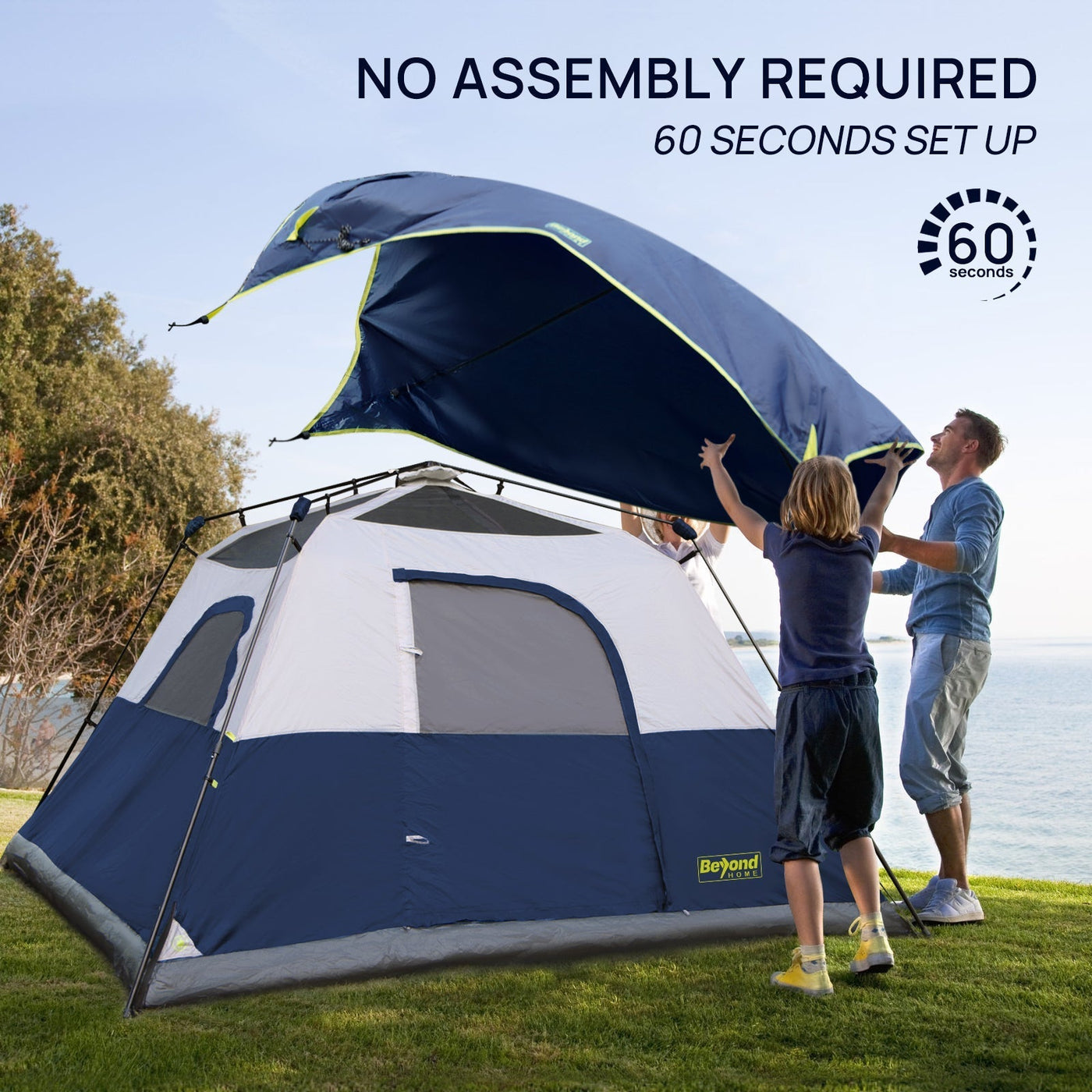 BeyondHOME Instant Cabin 6 Person Camping Tent-Orange