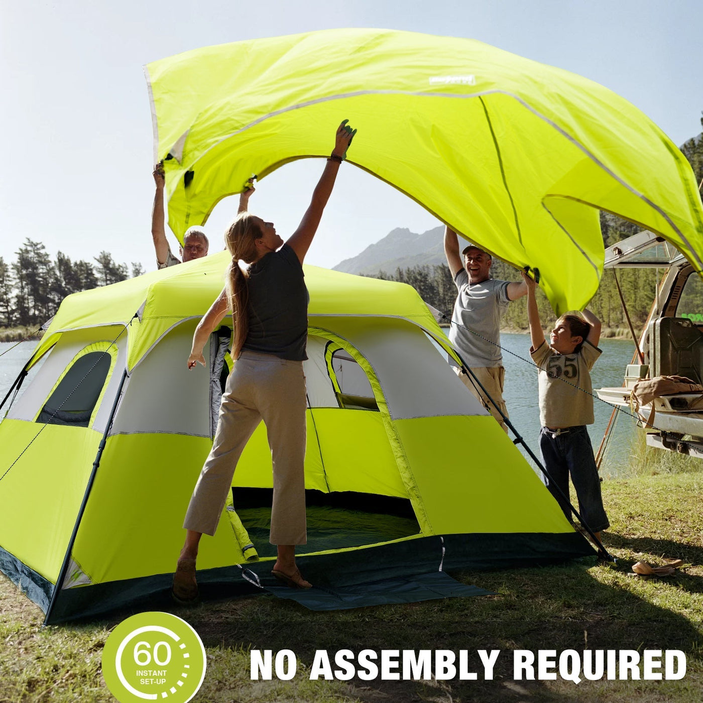 BeyondHOME Instant Cabin 6 Person Camping Tent-Orange