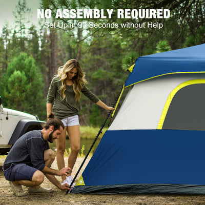 BeyondHOME Instant Cabin Tent, 8/10 Person Camping Tent with Rainfly-Navy Blue