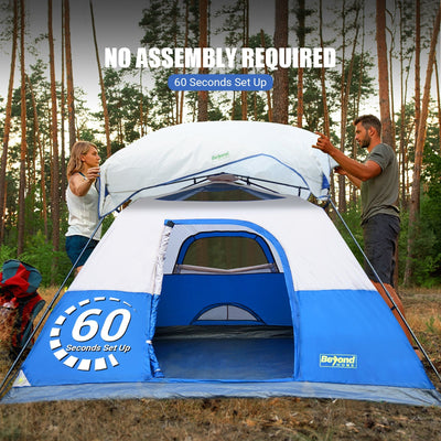 BeyondHOME Instant Cabin 6 Person Camping Tent-Navy Blue