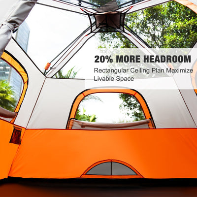 BeyondHOME Instant Cabin 6 Person Camping Tent-Orange