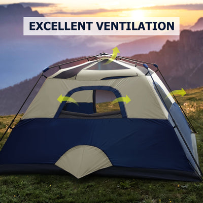 BeyondHOME Instant Cabin 6 Person Camping Tent-Navy Blue