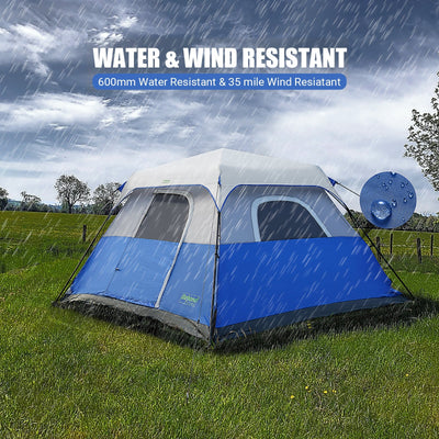BeyondHOME Instant Cabin 6 Person Camping Tent-Navy Blue