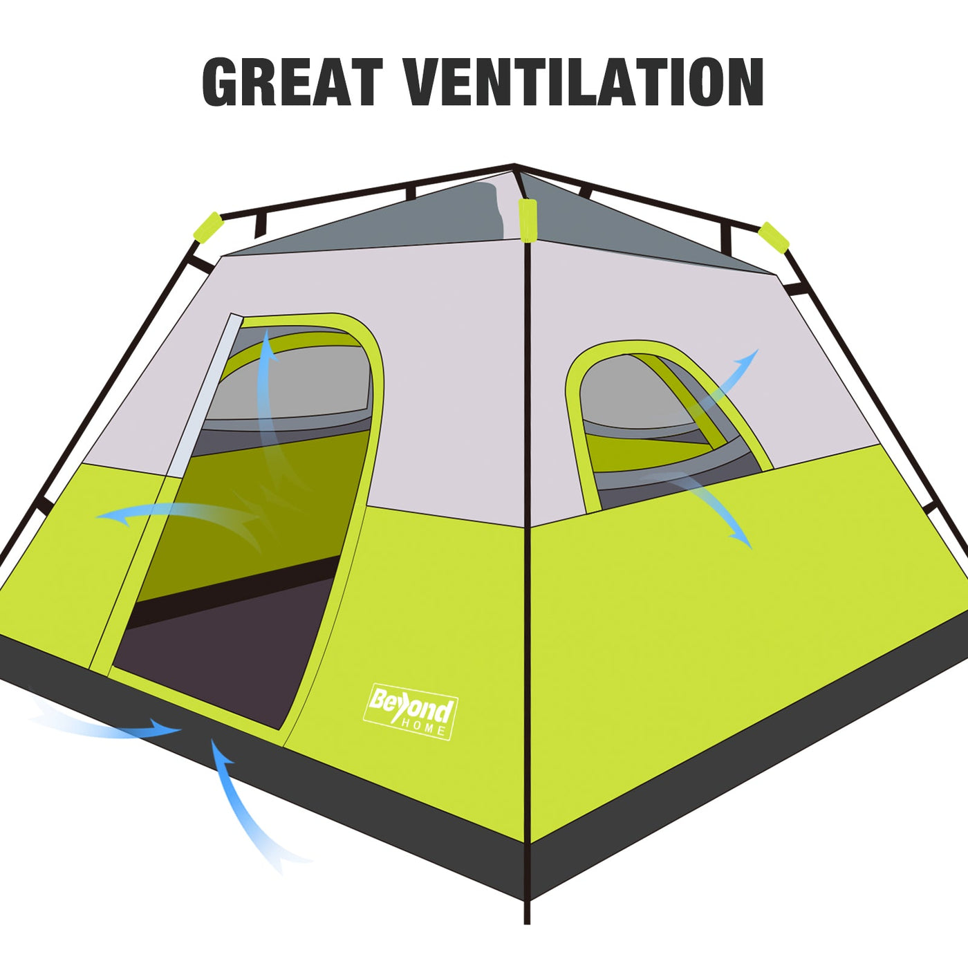 Core 6 Person Instant Cabin Tent, Green