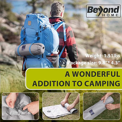 BeyondHOME Sleeping Pad for Camping - 1 Person & 2 Person-Grey